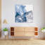 Art mural contemporain abstrait à géométrie bleue fracturée-426963140