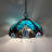 Ruya Tiffany Hanging Lighting Green Brown Stained Glass Liaison LED Bulbs Included 16"W*16"D*75"H