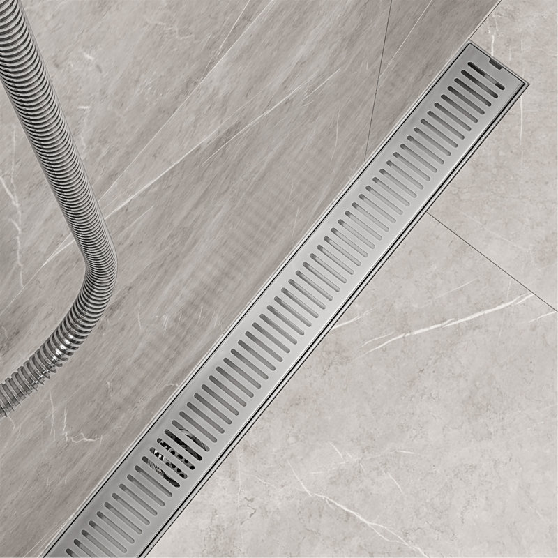 Elan 36" Rectangular Grate Linear Grid Shower Drain, Chrome