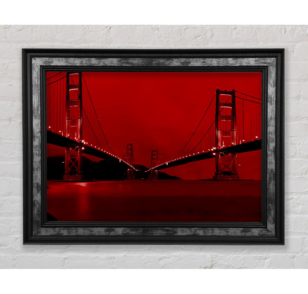 Golden Gate Bridge Zwillinge Rot - Einzelner Bilderrahmen Kunstdrucke