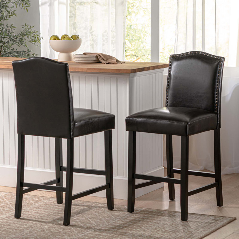 Tabouret de bar Lamberth, 2, Tabouret de comptoir (assise de 26,25 po de hauteu, Noir