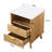 Fluted Nightstand With Charging Station And LED Lighting