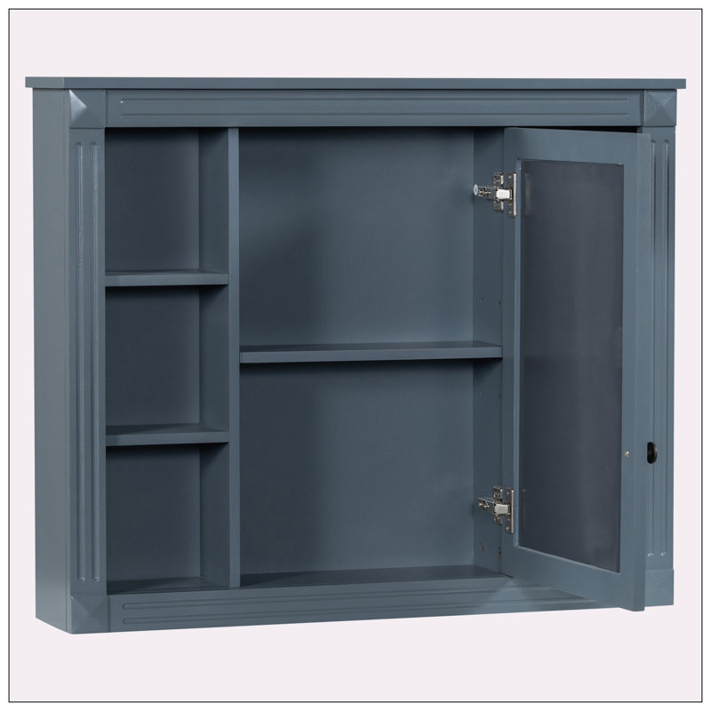 Armoire à pharmacie à miroir fixée au mur l 35,00 po H 28,70 po, Bleu