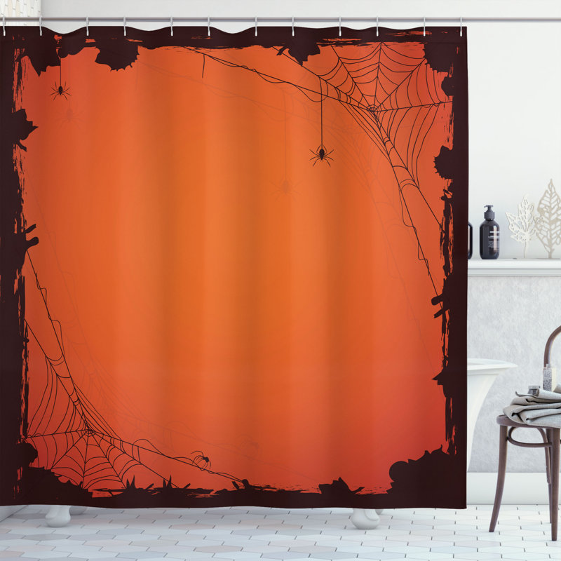 Spider Web Shower Curtain Set + Hooks, 70" H x 69" W