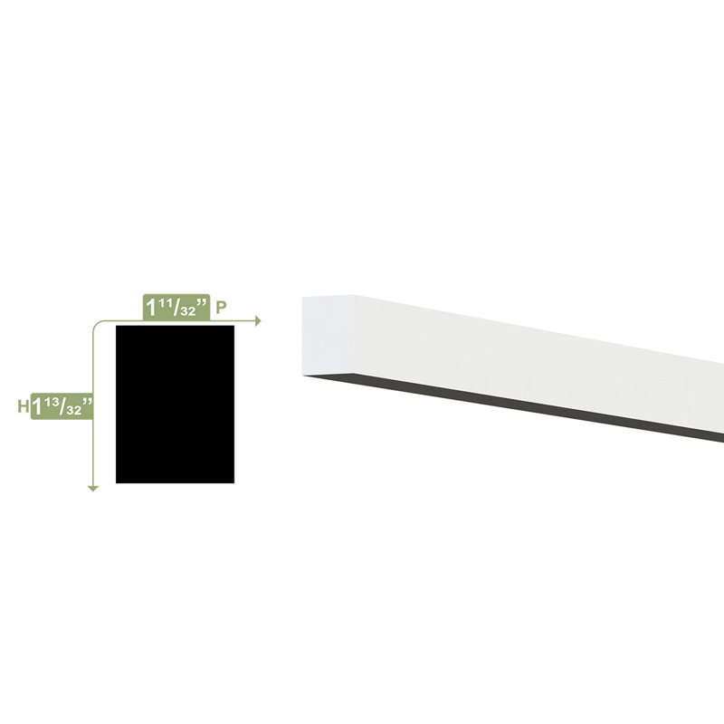 White PVC 1" x 0.75" x 96" Stop Moulding
