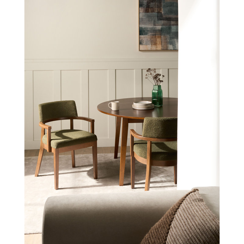 48cm H Boucle Upholstered Upholstered Back Armchair, Green