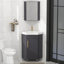 17" Freestanding Corner Single Bathroom Vanity With Ceramic Sink- Mirror Cabinet Not Included