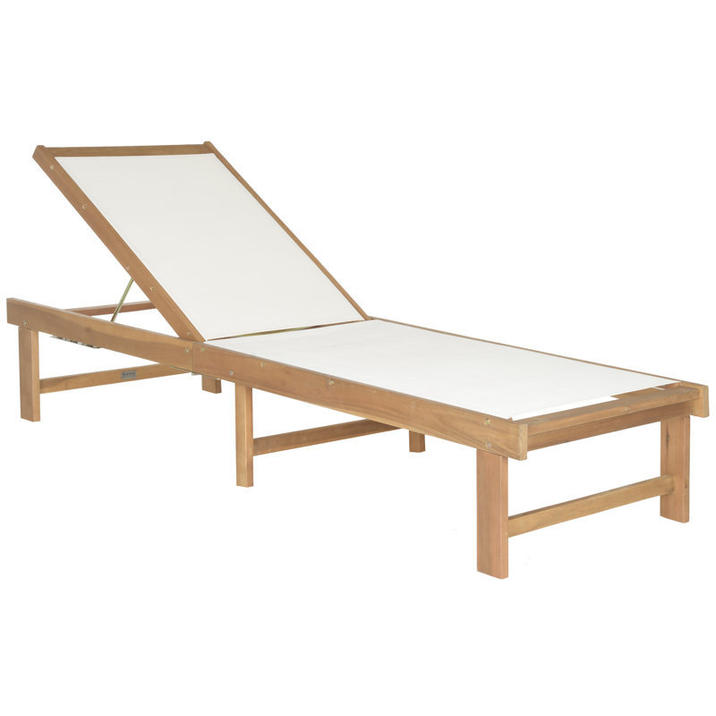Chaise longue simple inclinable en acacia 75,2 po Sparkman, Brun teck