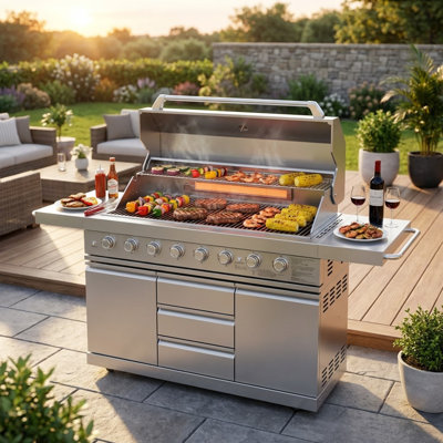 Barbecue au gaz à 8 brûleurs Akoah