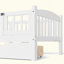 Lit plateforme avec garde-corps pleine longueur, lit plateforme pour enfants avec tiroirs de rangement, tête de lit enfantine et mignonne-320053801-320053800