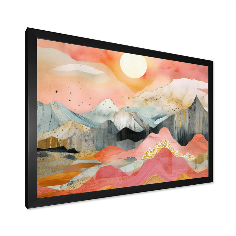 " Vibrant Mountain Landscapes III ", Black Single Picture Framed, 24" H x 32" W x 1" D