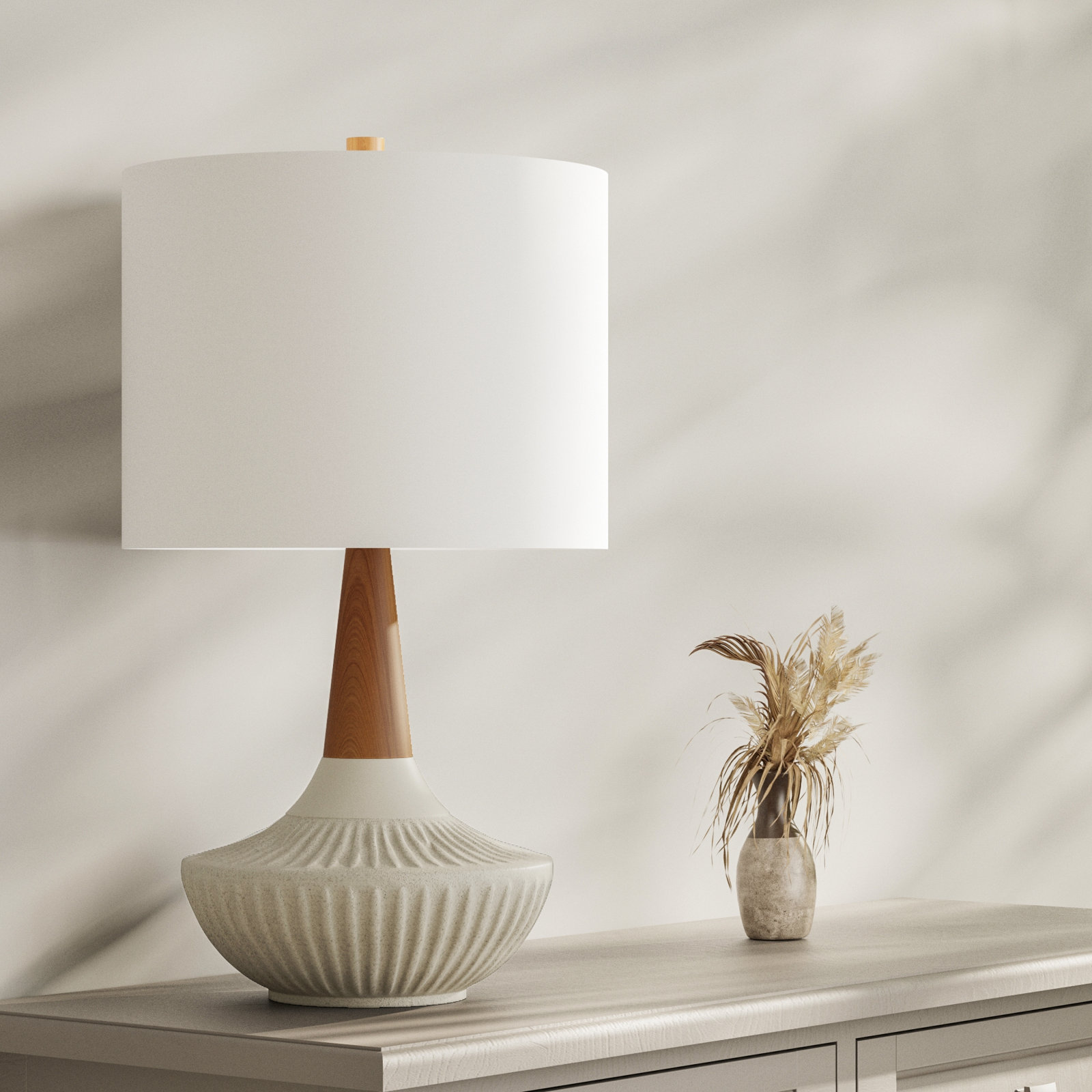 Britt Ceramic Table Lamp, White