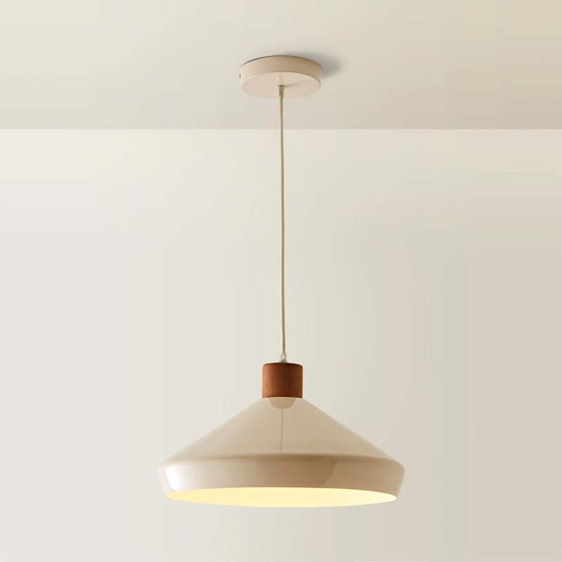 Dekota 1 - Light Walnut Pendant, Cream/Walnut, Yes
