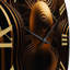 Horloge murale dorée-93380859