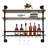 Rustic Wall Mounted Wine Rack Bottle Glass Storage Holder Shelf For Home Bar-2028344789