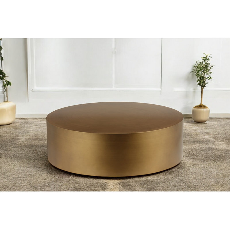 Table basse ronde en métal Jalisia, Gold