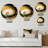 Bold Gold Half Circle - Abstract Spirals Round Wall Art on Metal-805378958