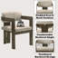 Chaise d'appoint en microfibre polie et finition noyer Destin (1)