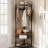 Corner Hall Tree with Shoe Bench & 6 Double Hooks, Space‑Saving Entryway Coat Rack with Storage Organizer