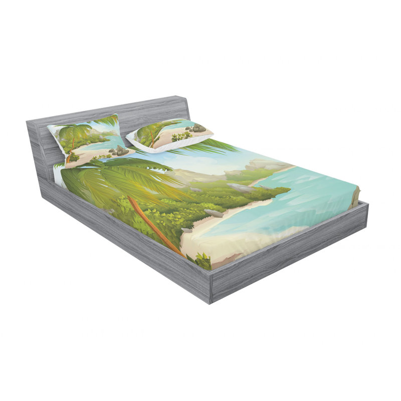 Microfiber Sheet Set, Queen Sheet Shet with 2 Pillowcases