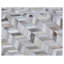 Mosaic Leather Cowhide Chevron Area Rug in Silver-40096214