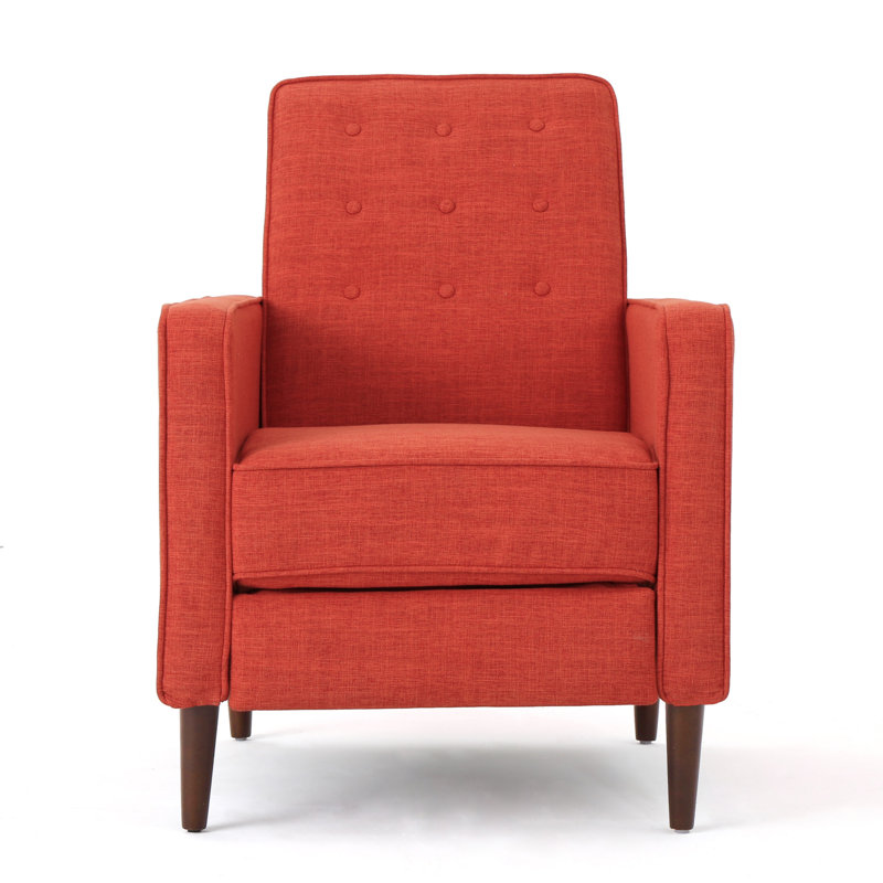 Mid-Century Modern Recliner Pushback chair, Orange
