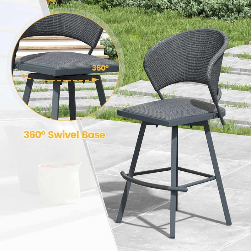Ensemble de table de bar et tabouret de bar 3 pièces, Gris / gris clair