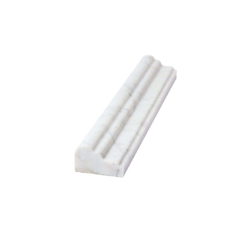 Carreau de crayon en marbre blanc poli 2 po x 12 po Bianco Carrara