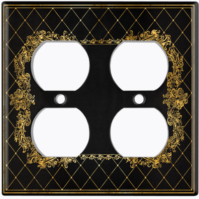 Patterned 2 - Gang Duplex Outlet Standard Wall Plate
