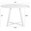 Élégant ensemble de 5 tables - tréteaux blancs avec 4 chaises bleues et coussins de chaise rembourrés en velours-1358748518-1358748517