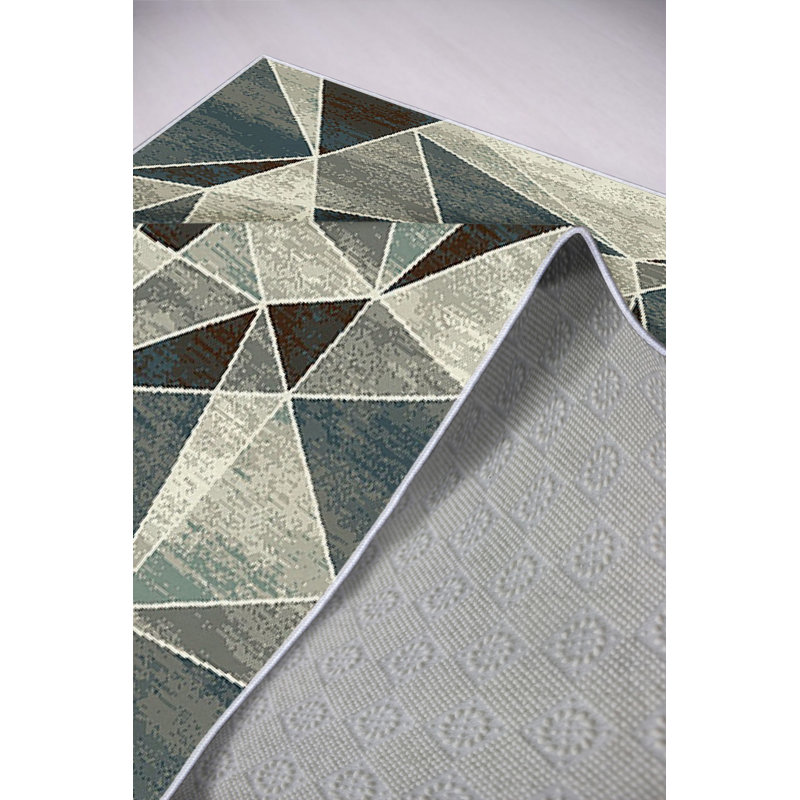 Eco-Friendly Hall Carpet, 100% Polyester, 3.3 x 4.9 ft | Antibacterial, Non-Slip PVC Dot Underside, 650 g/m² | Machine Washable, Digital Printing, Grey Color | Perfect for Home Entrance & Living Spaces