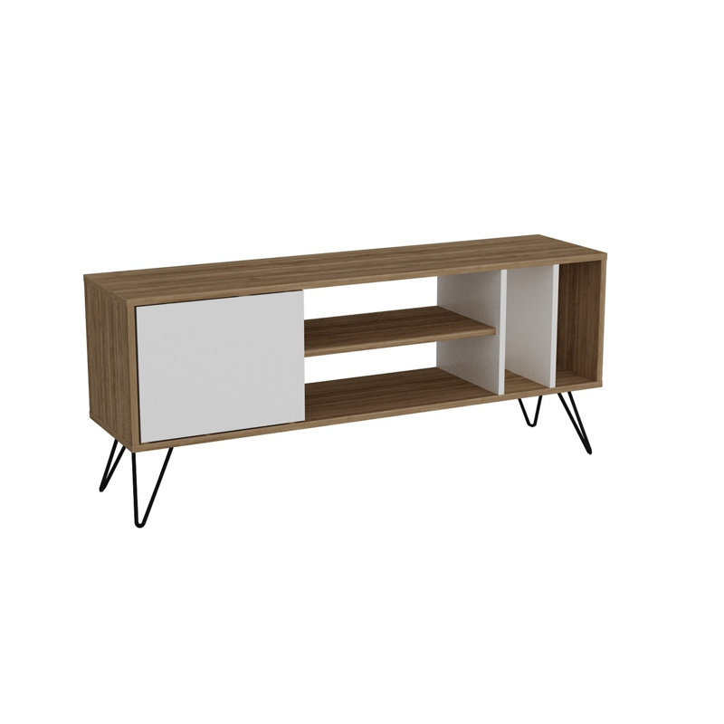 Marquise Unfinished TV Stand for TVs up to 50", Walnut/Black/White