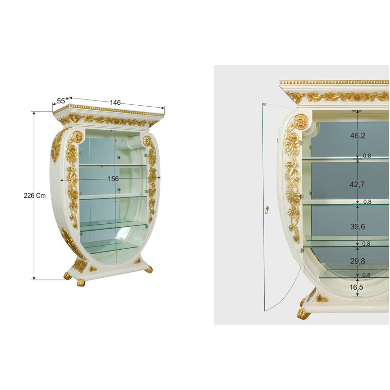 Dining Cabinet, Beige/Gold