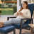 Push-button Pneumatic Adjustable Aluminum Patio Lounge Chair with Cushions and Ottoman-315001854