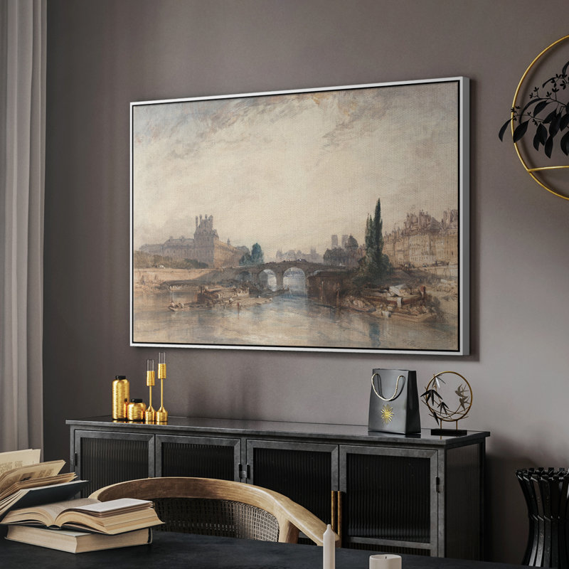 Paysage rétro - CDXL III, H 17 po x l 25 po x P 2 po, Toile encadrée flottée blanche
