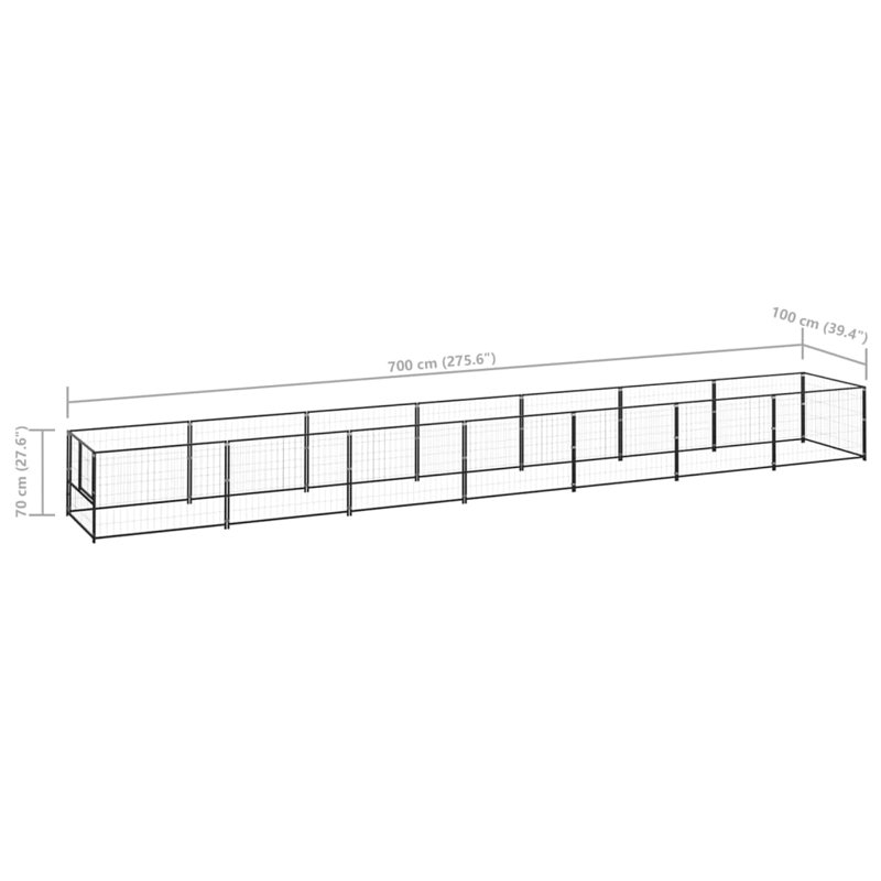 Moncada 70cm H Steel Exercise Pen With Door, Black