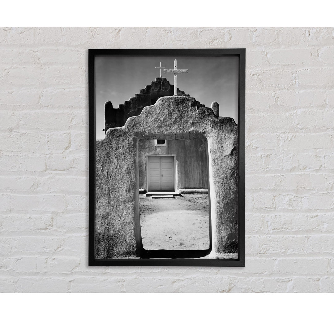 Ansel Adams Kirche Intaos Pueblo New Mexico - Einzelbildrahmen Kunstdrucke auf Leinwand