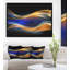 Abstrait «3D Gold Blue Wave Design», impression-35124114-35124117