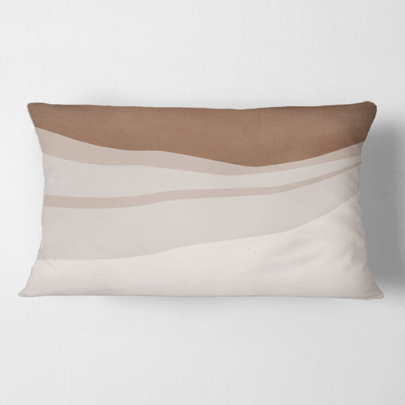 Rectangle, terre cuite et formes ivoire avec effet usé - Coussin décoratif imprimé moderne