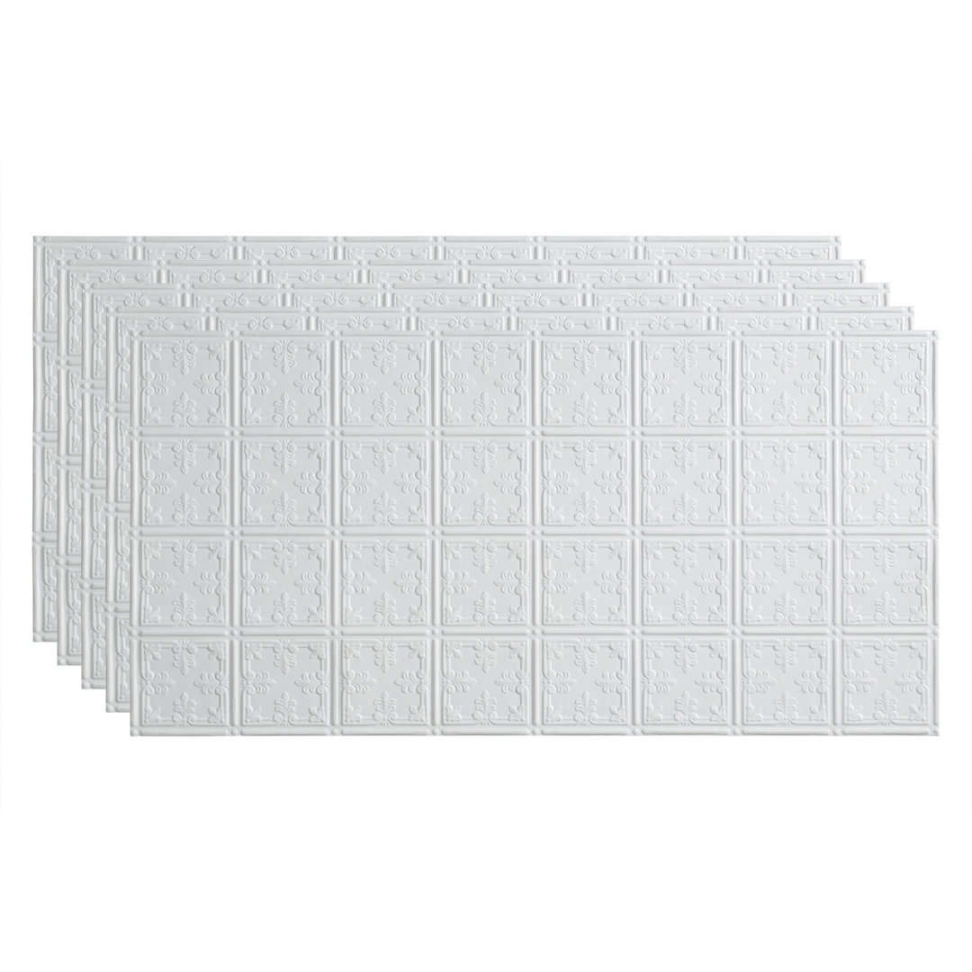 24.375'' L x 48.375'' W Textured Vinyl Glue Up Ceiling Tile (Set of 5) Fasade 