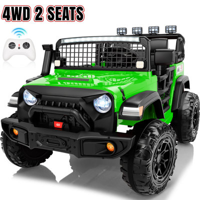 Voiture UTV 24V 4WD pour enfants avec télécommande pour les parents, 2 places, musique Bluetooth, lumières DEL, véhicule tout-terrain pour le plaisir en plein air, cadeau idéal pour les garçons et les filles