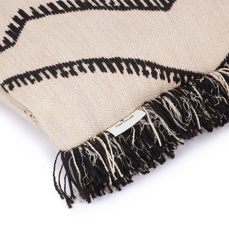 Geometric Black Rectangular Cushion Cover
