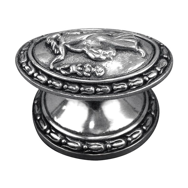 Sforza Oval Knob, Antique Silver