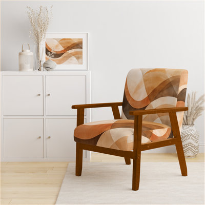 Chaise rembourrée Abstract Shapes - Fauteuil Earthtone Arc Composition III
