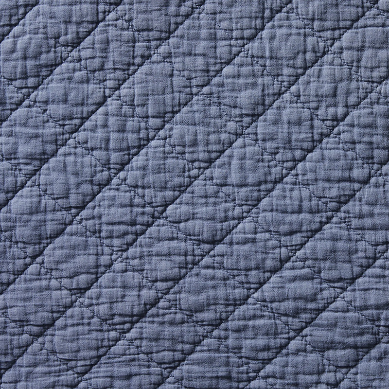 Bostwick Stonewashed Cotton Gauze Solid Color Classic Casual Modern Rustic Quilt, Twin Quilt, French Blue