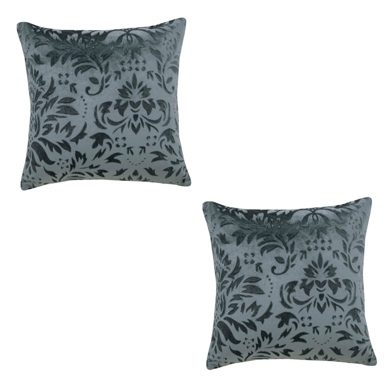 Kobe Damask Square Cushion, Grey