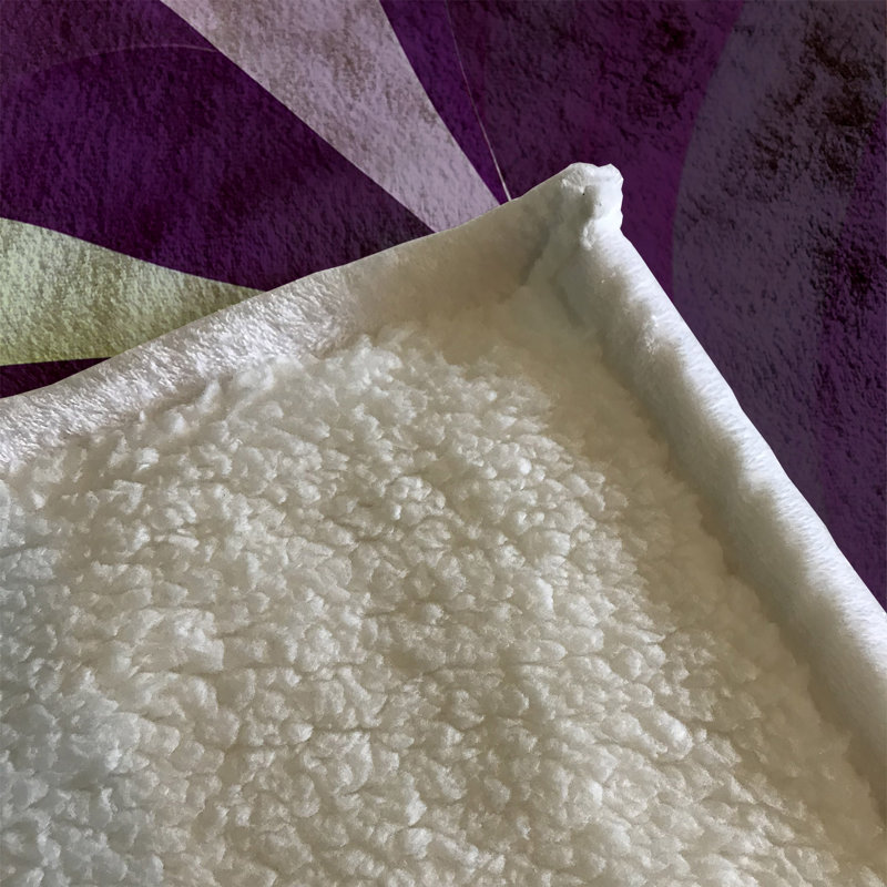 Throw Blanket, 51" W x 60" L, Abstract, Green/Orange/Purple