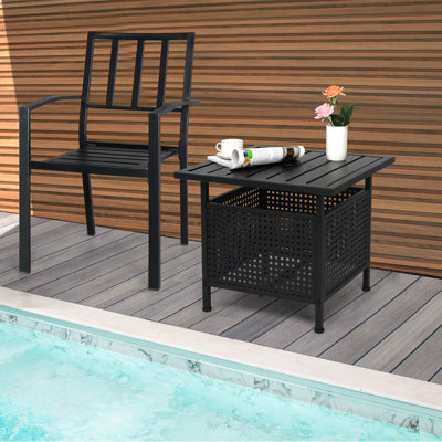 Kamilo Square Steel Outdoor Side Table , 21.7 " W 21.7 " D