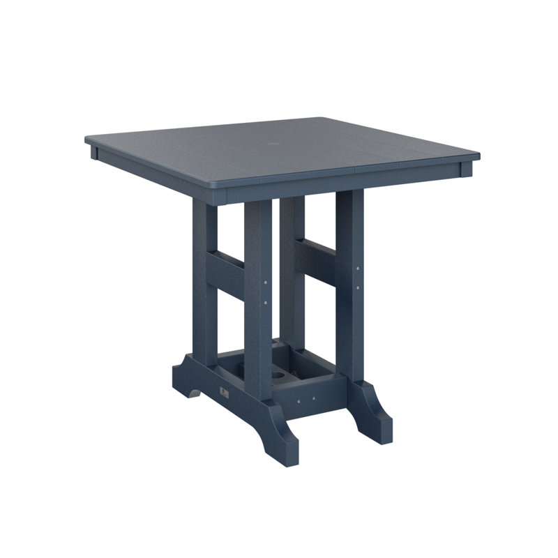 Garden Classic Outdoor Square Table, Navy Blue, 35.5" H x 33" W x 33" D