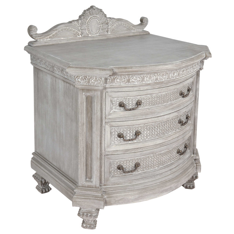 Commode anglaise à 3 tiroirs en gris